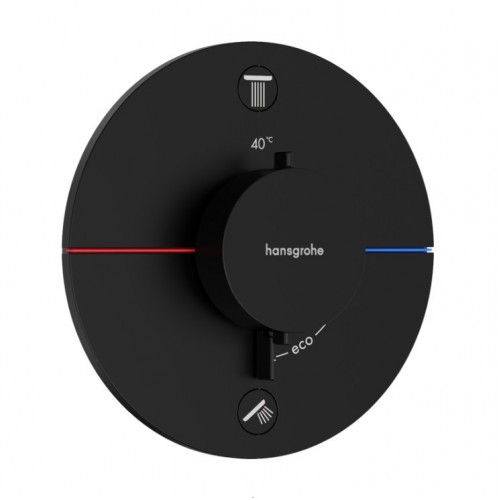 Термостатен смесител за вграждане Hansgrohe ShowerSelect Comfort S, с две функции, черен мат