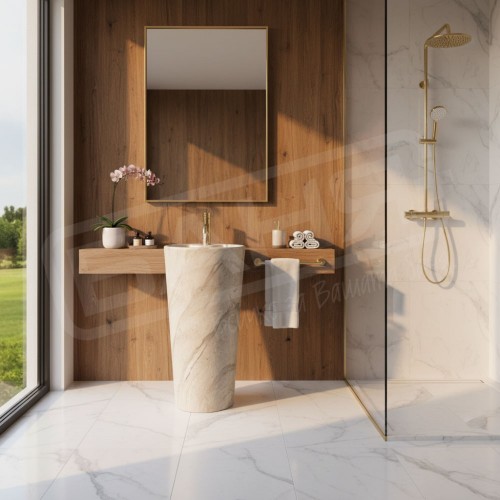 Свободностояща мивка REA Blanka Natural Matt Marble 40 см