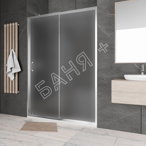 Параван за баня BELLA W1,хром профили,матирано стъкло