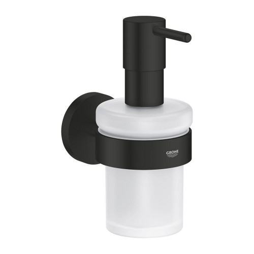 Дозатор за течен сапун с държач GROHE Essentials, черен мат