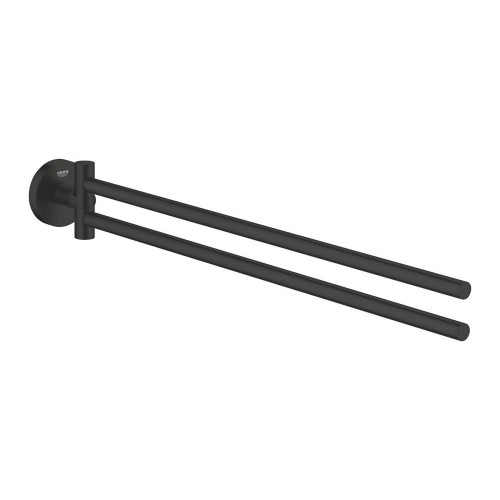 Закачалка с две рамена GROHE Essentials, черен мат