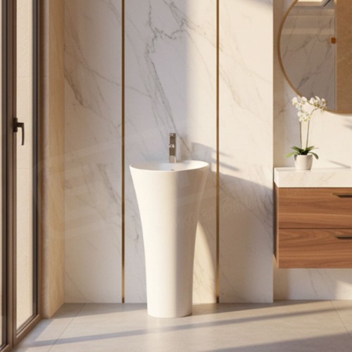 Свободностоящ умивалник Tiffani White Glossy 45.5×45.5×87 см