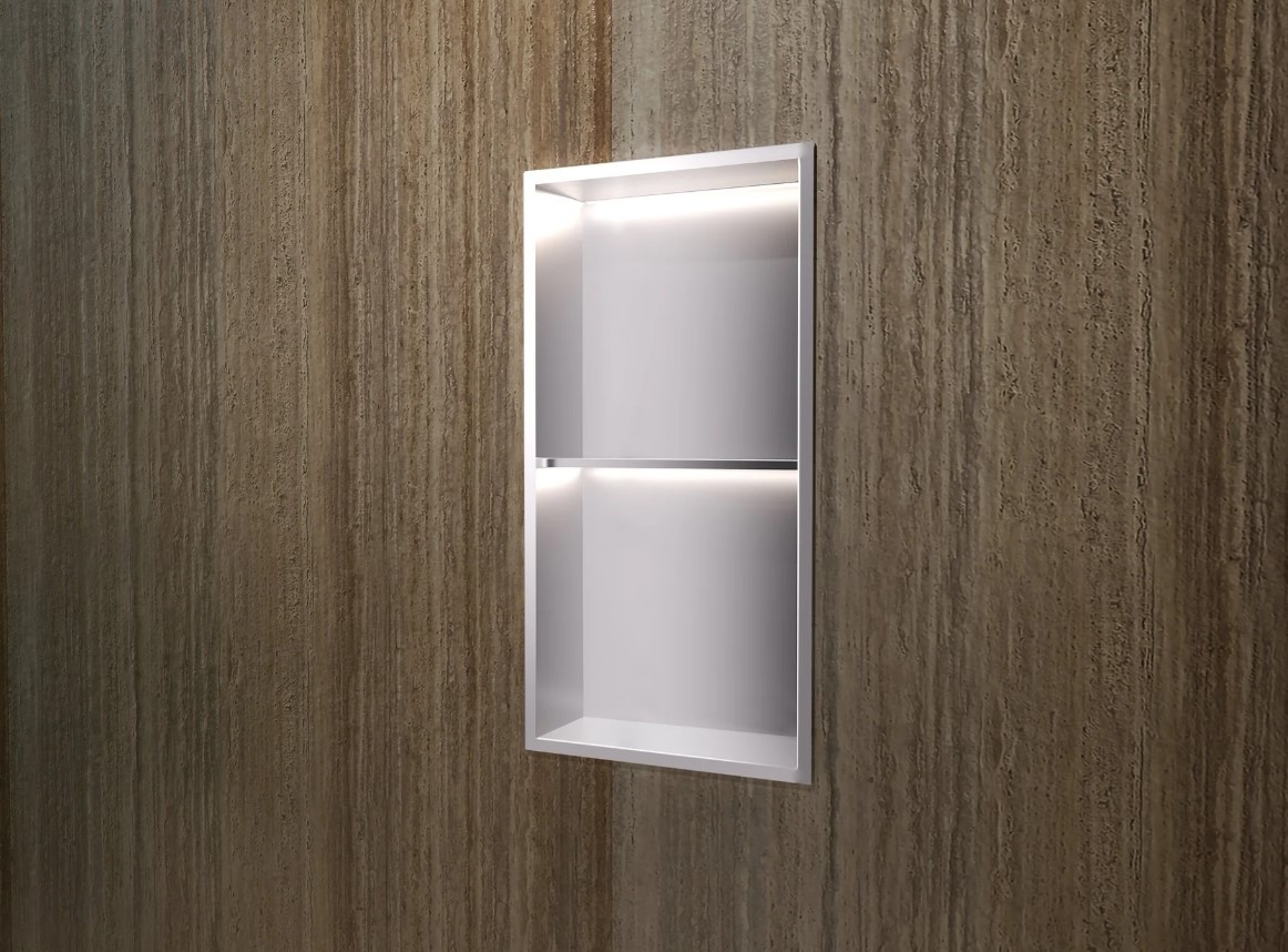 Ниша за баня с два рафта и LED осветление MEDIMEX MARSHALL  33×63 см, различни цветове - цена: 294.00€ (575.01лв.)