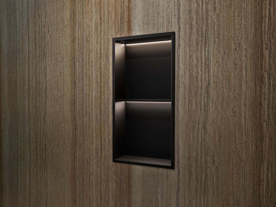 Ниша за баня с два рафта и LED осветление MEDIMEX MARSHALL  33×63 см, различни цветове - цена: 294.00€ (575.01лв.)