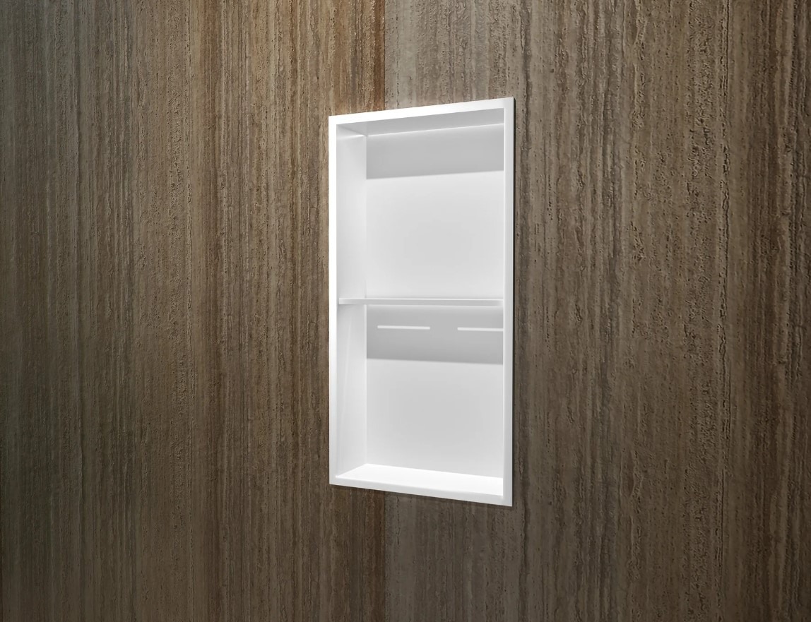 Ниша за баня с два рафта и LED осветление MEDIMEX MARSHALL  33×63 см, различни цветове - цена: 294.00€ (575.01лв.)