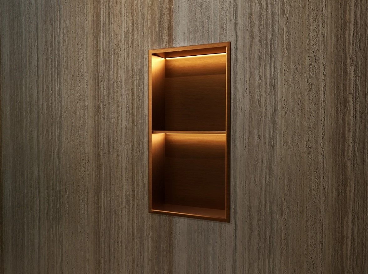 Ниша за баня с два рафта и LED осветление MEDIMEX MARSHALL  33×63 см, различни цветове - цена: 294.00€ (575.01лв.)